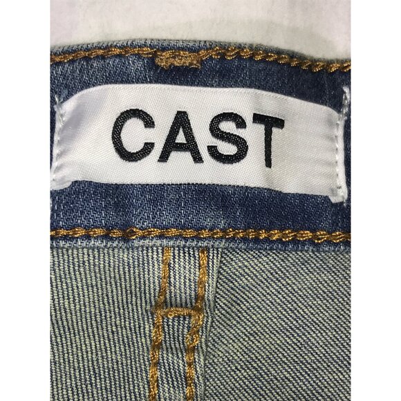 Cast Mens Distressed Denim Cargo Shorts Frayed Hem & Pockets - Picture 3 of 9